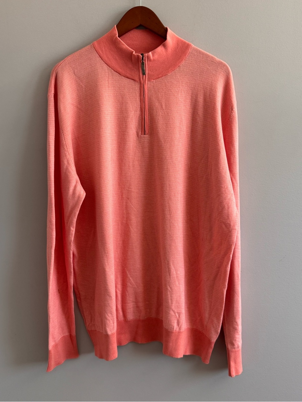 Reserve Label Onward Reserve Men's XL Cotton Cashmere 1/4 Zip Coral Sweater